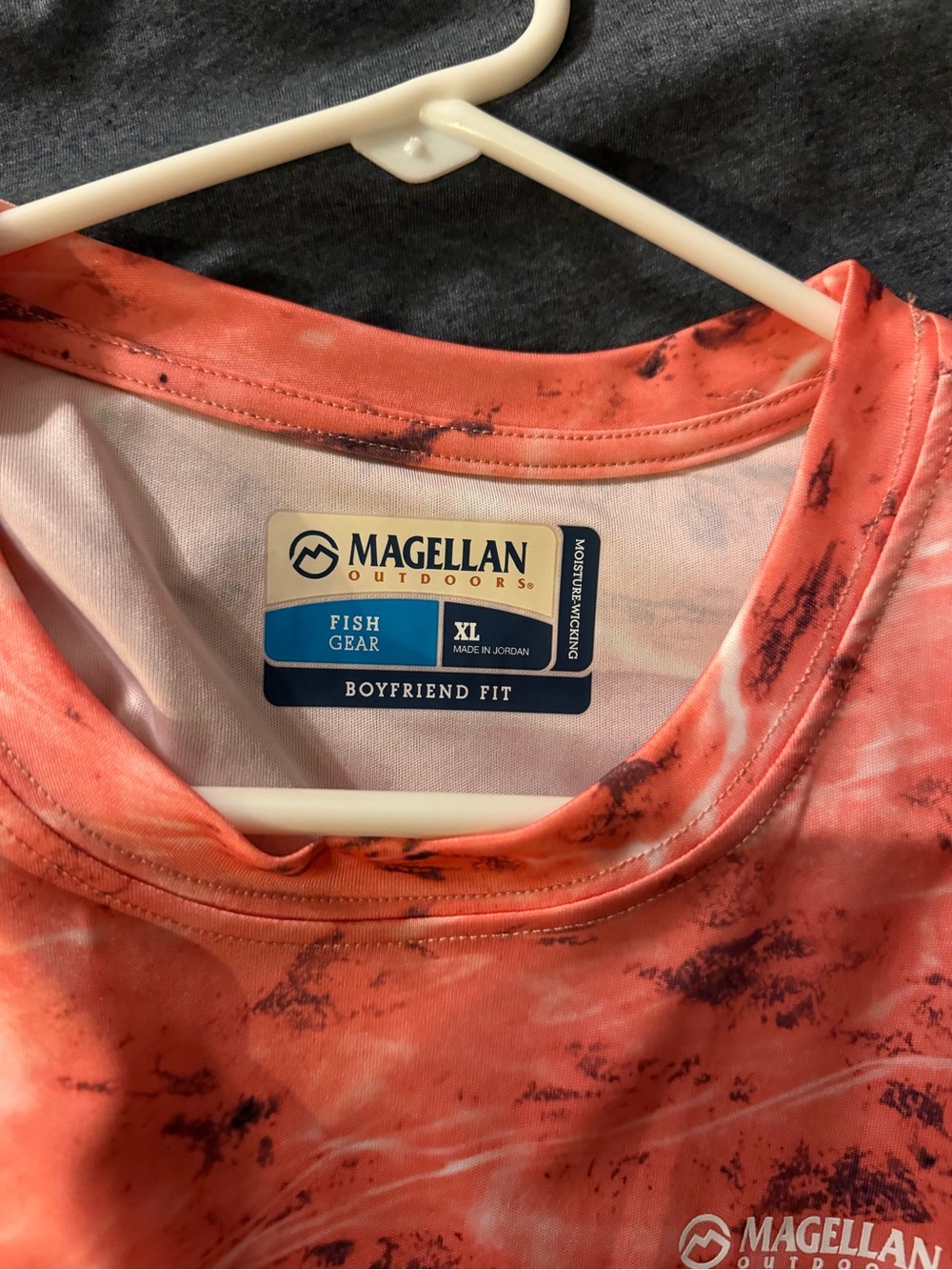 Magellan Outdoors Women’s Coral Tie-Dye Short Sleeve Boyfriend Top